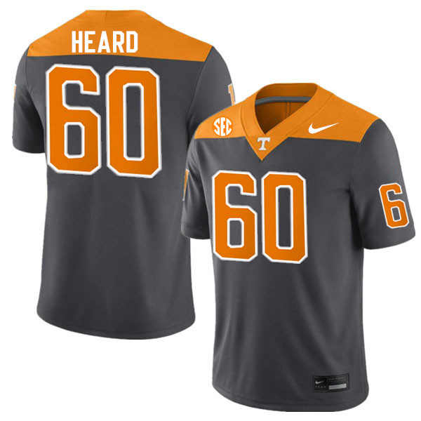 Men #60 Jeremias Heard Tennessee Volunteers College Football Jerseys Stitched-Anthracite